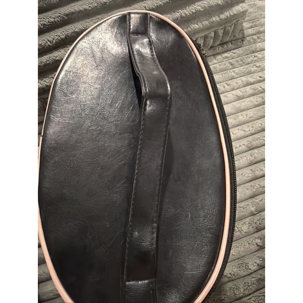 Mary Kay Cosmetic Train Case Double Compartment Black Faux Leather Pink Trim - Picture 15 of 16